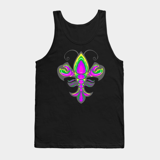 Mardi Gras Fleur De Lis Crawfish Tank Top by ScottsRed